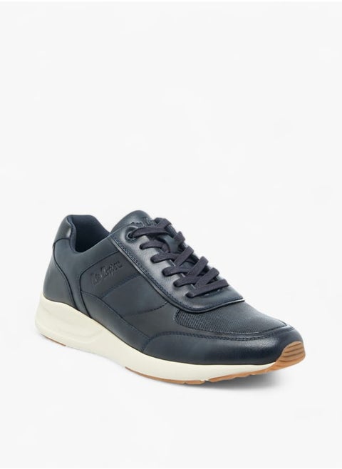 Mens Solid Lace-Up Low Ankle Sneakers