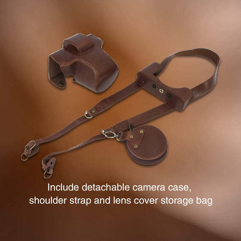 Rieibi Z fc Zfc Camera Case, PU Leather Case with Strap for Nikon Z fc Zfc 28mm f/2.8 SE, 16-50mm f/3.5-6.3 Lens - Image 4