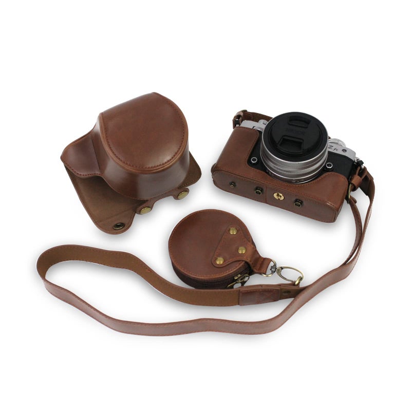 Rieibi Z fc Zfc Camera Case, PU Leather Case with Strap for Nikon Z fc Zfc 28mm f/2.8 SE, 16-50mm f/3.5-6.3 Lens - Image 1