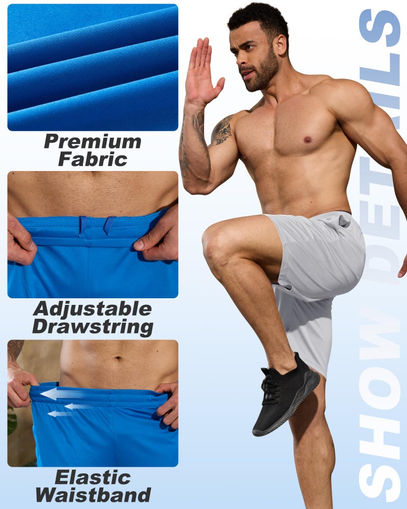 BALENNZ 7 Pack Mens Basketball Shorts with Pockets Mens Shorts Athletic Gym Workout Running Quick Dry Activewear 7AL - Image 3