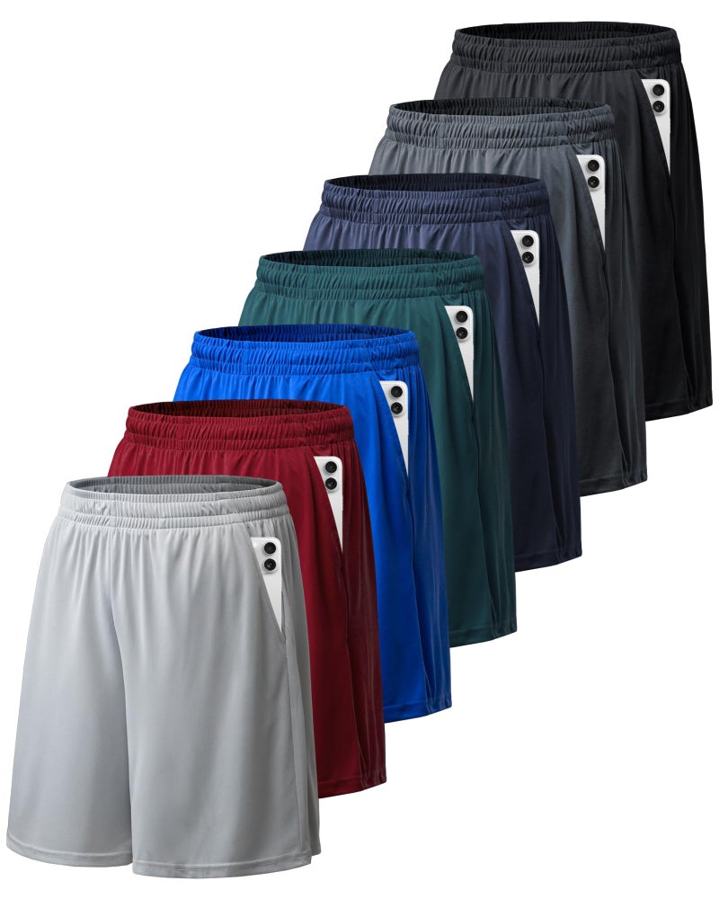 BALENNZ 7 Pack Mens Basketball Shorts with Pockets Mens Shorts Athletic Gym Workout Running Quick Dry Activewear 7AL - Image 1