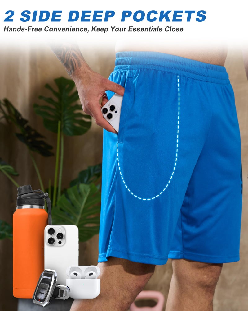 BALENNZ 7 Pack Mens Basketball Shorts with Pockets Mens Shorts Athletic Gym Workout Running Quick Dry Activewear 7AL - Image 2