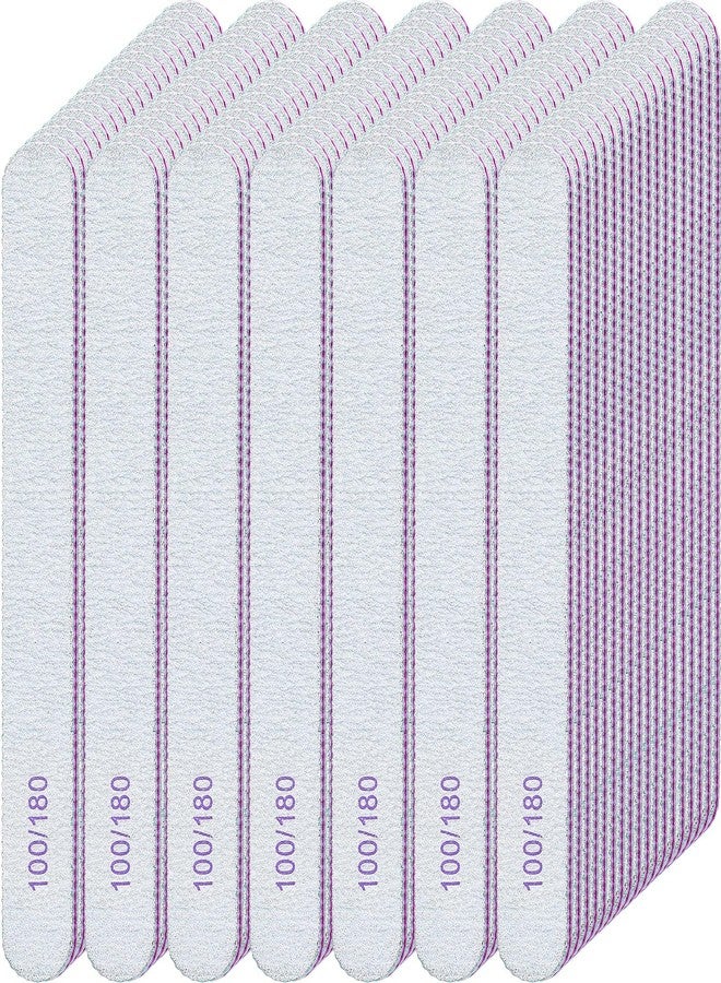 Jutom 200 Pcs Nail Files 100/180 Grit Double Sides Emery Boards Reusable Nail Files for Acrylic Fingernails Professional Manicure Tools for Natural Acrylic Fingernail Home and Salon Supplies - Image 1