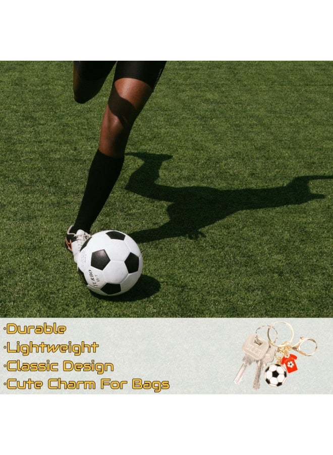 Sporty Round Football Shape Keyring Cute Fashion Soccer Pendant Key Chain Multi Purpose Practical Gift And Daily Ornament Accessory For Adult Men Women And Kids Boys Girls Sports Enthusiasts - Image 4