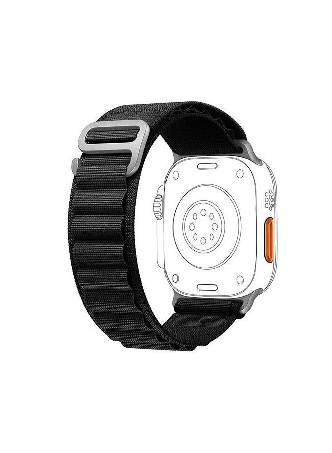 Black SmartWatch Band 38mm/40mm/22mm/44mm Nylon Woven Sport Strap  - Image 2