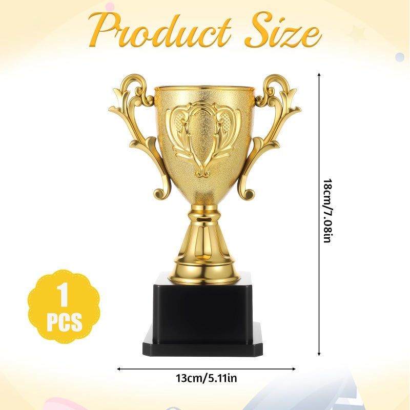 Exircy Plastic Gold Trophy Cup, Golden Trophies Trophy Cup for Sports Footabll Competition Tournaments Party - Image 2
