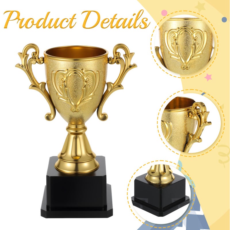 Exircy Plastic Gold Trophy Cup, Golden Trophies Trophy Cup for Sports Footabll Competition Tournaments Party - Image 3