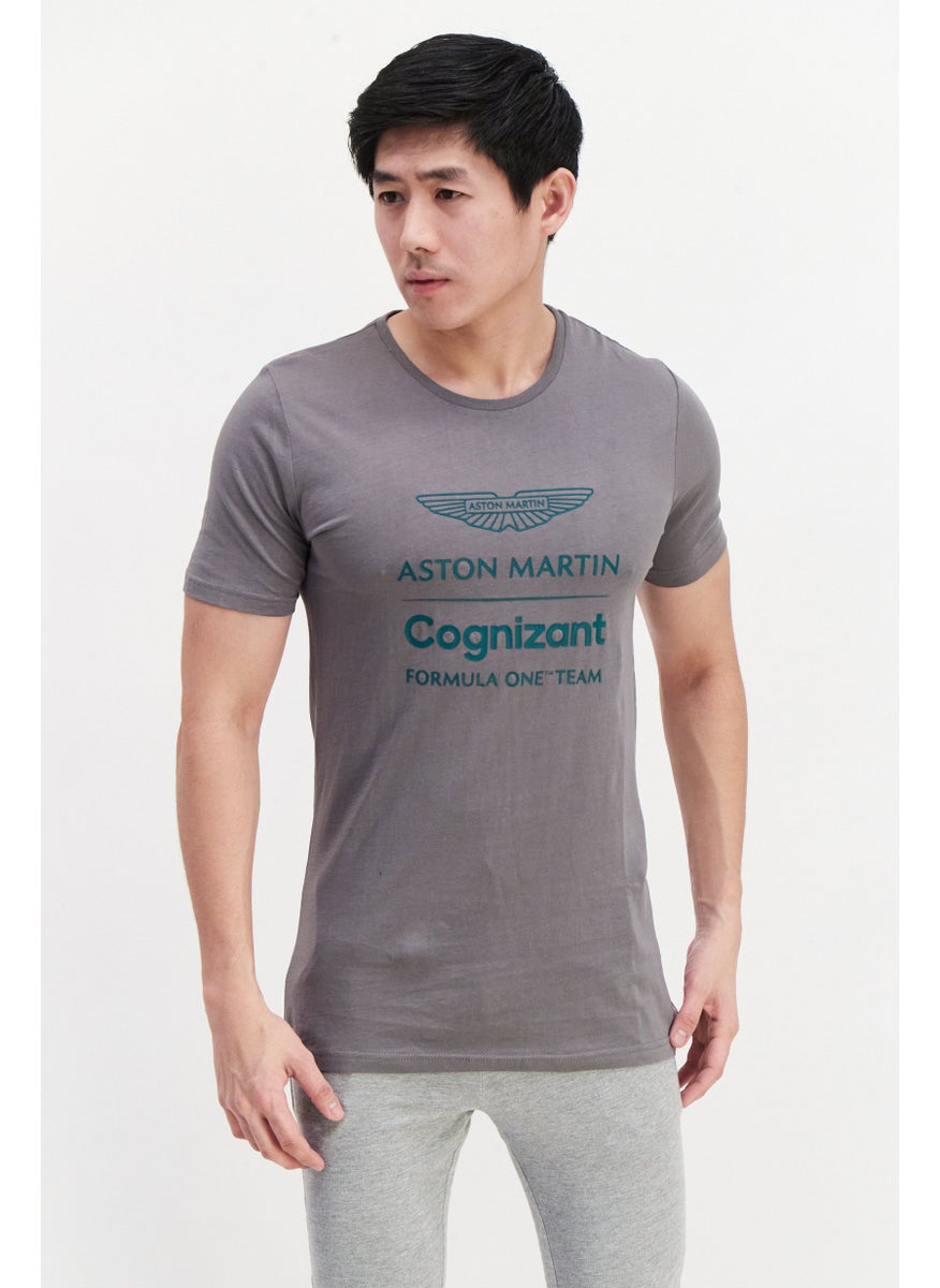 Aston Martin Men Sportswear Fit Short Sleeve T-Shirt, Grey  - Image 1