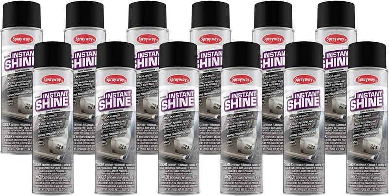 Sprayway SW936-12PK Aerosol Instant Shine Vinyl Cleaner and Protectant, 11 oz, Pack of 12 , WHITE - Image 3