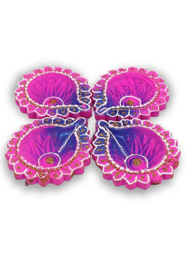 Madhoor Decorative Handpainted Diya Set of 4 Piece - Image 1