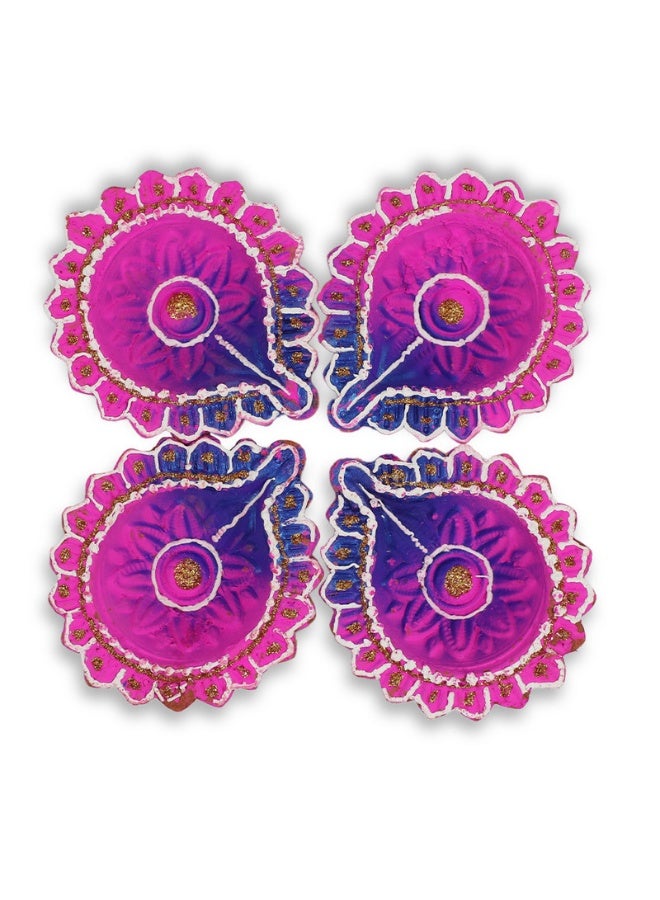 Madhoor Decorative Handpainted Diya Set of 4 Piece - Image 2