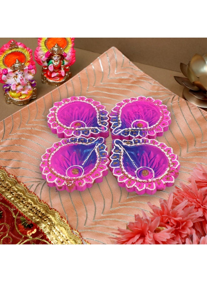 Madhoor Decorative Handpainted Diya Set of 4 Piece - Image 3