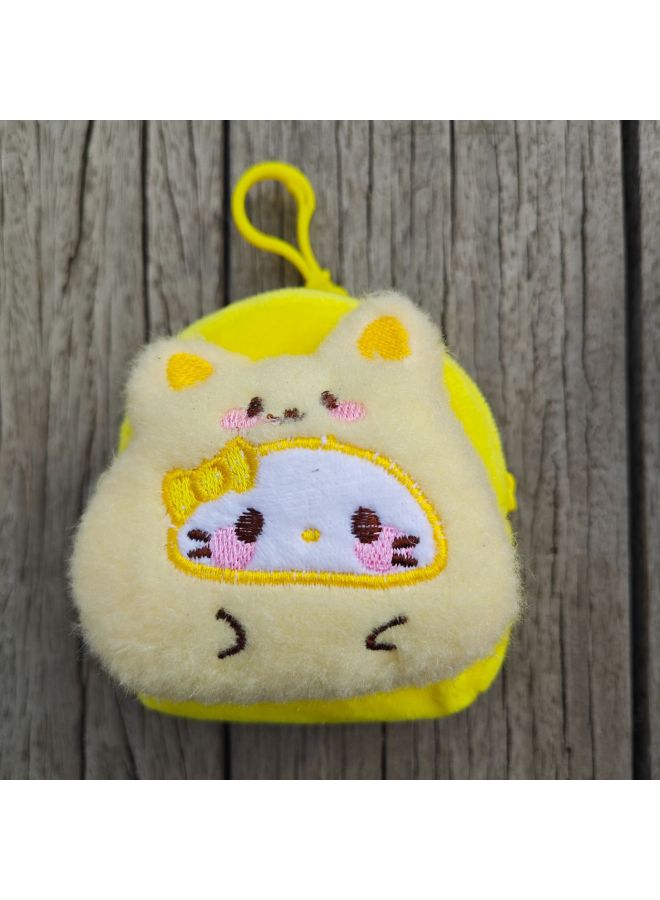 Adorable Plush Toy Coin Purse Keychain Mini Small Wallet Cat Plush Pendant Card Holder Earphone Bag Small Gift