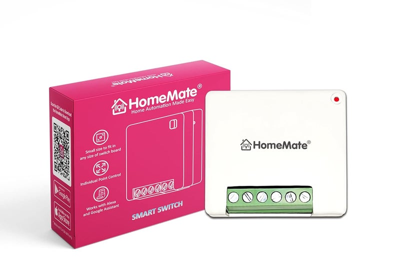 Home Mate WiFi 1 Node Smart Switch | 16A | No Hub Required | Retro Fit with Manual Control | Compatible with Alexa and Google Home (Pack of 1) - Image 1