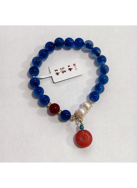 Blue Agate Strawberry Crystal Peach Pendant BraceletFragrant-Half Sugar Fragrant Ash Ping An Deduction + Hanging Tab Fragrant-Half Sugar Fragrant Ash Ping An Deduction + Hanging Tab