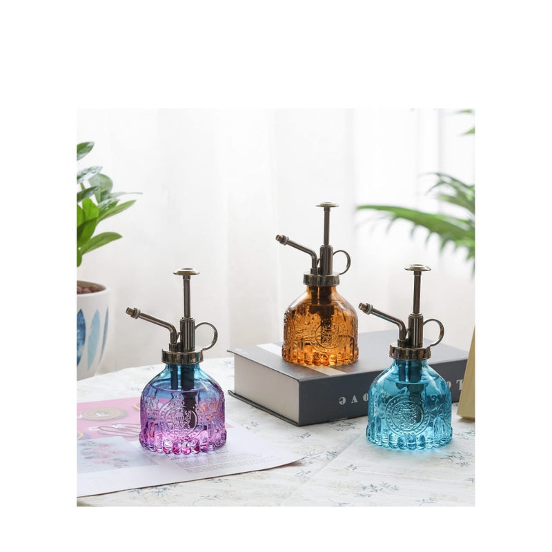Zikra Glass Plant Spray Bottle, 200ML Vintage Spray Bottle with Top Pump, Fine Mist Garden Flower Sprayer Small Decorative Spritzer Watering Can Gift for Indoor Outdoor Succulent House Plant (Blue) - Image 4