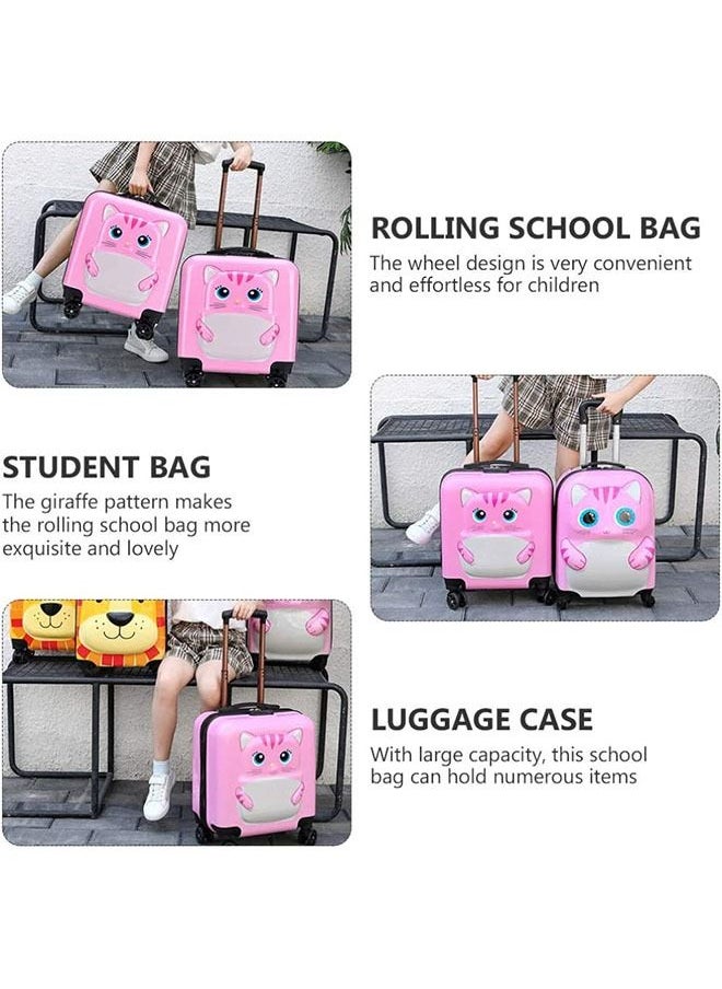 Generic - Kids Cute Luggag Travel Suitcase with Wheel 18 Inch Cartoon  Trolley Case with Locks Carry On Hard Shell Travel Trolley Rolling Luggage - Image 1