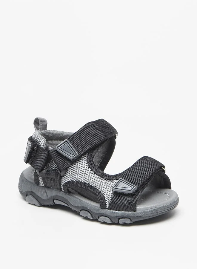 LBL by Shoexpress Boys Textured Backstrap Sandals with Hook and Loop Closure