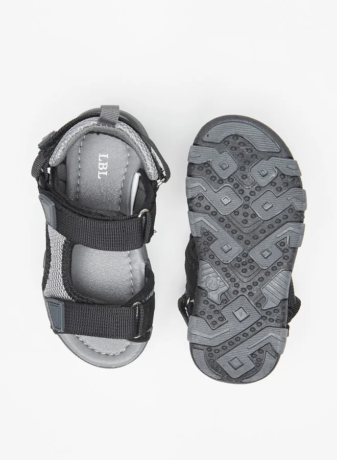 LBL by Shoexpress Boys Textured Backstrap Sandals with Hook and Loop Closure