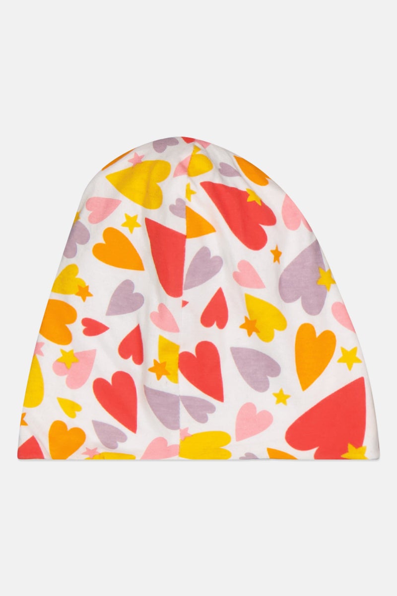 Reserved Toddlers Girl Allover Print Beanie, Multicolor - Image 2