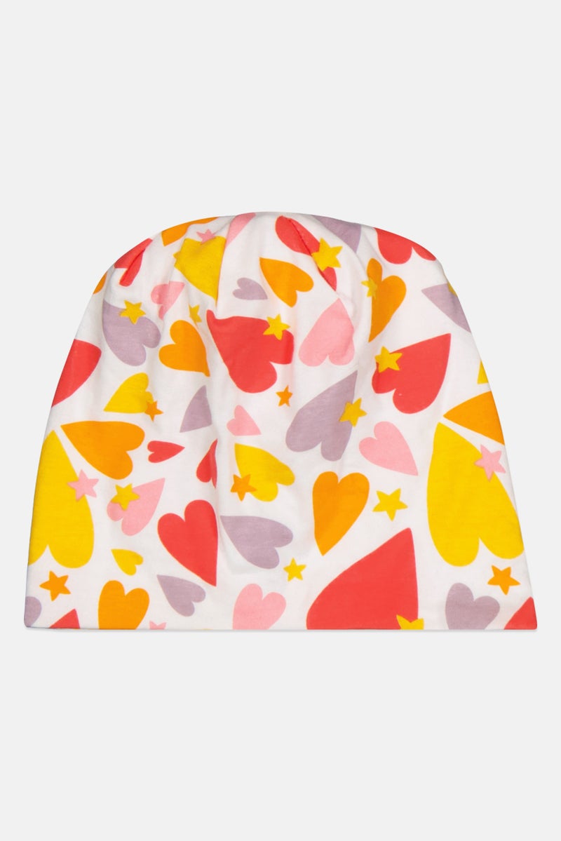Reserved Toddlers Girl Allover Print Beanie, Multicolor - Image 1