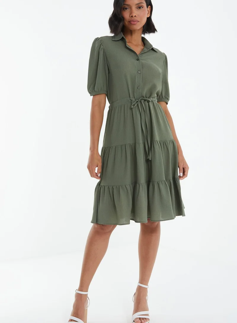 QUIZ Button Detail Shirt Dress