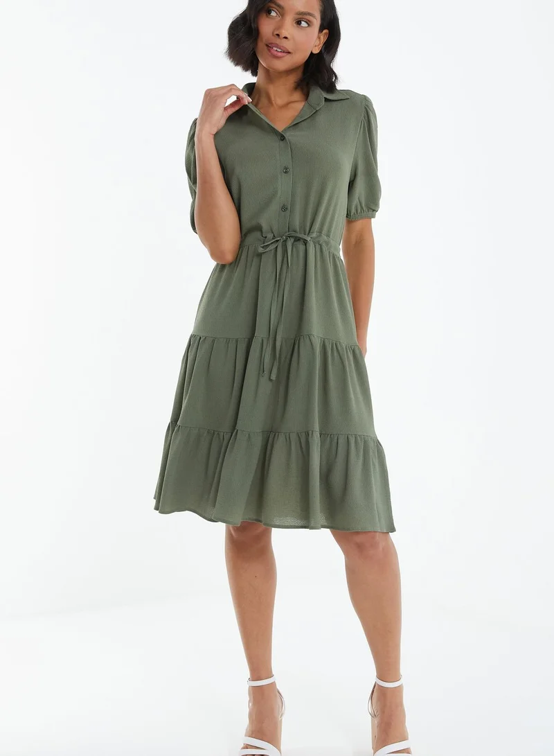 QUIZ Button Detail Shirt Dress
