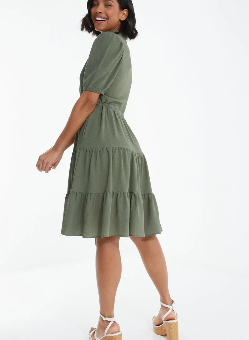QUIZ Button Detail Shirt Dress