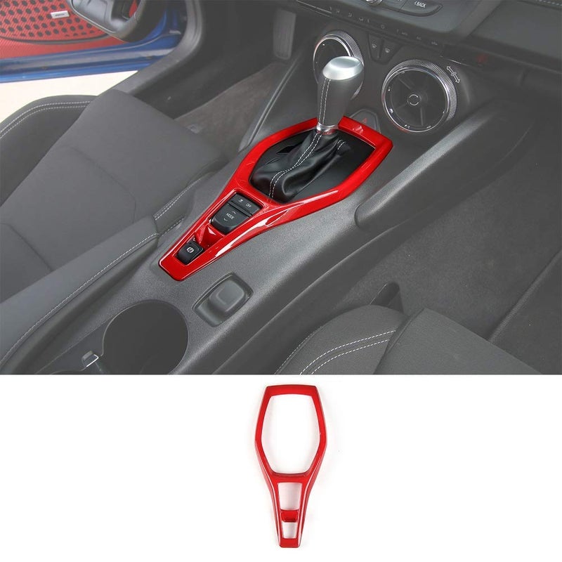 CheroCar Gears Shift Panel Trim Cover Dash Board Decor Sticker for Chevrolet Camaro 2016 Interior Decoration Accessories Red