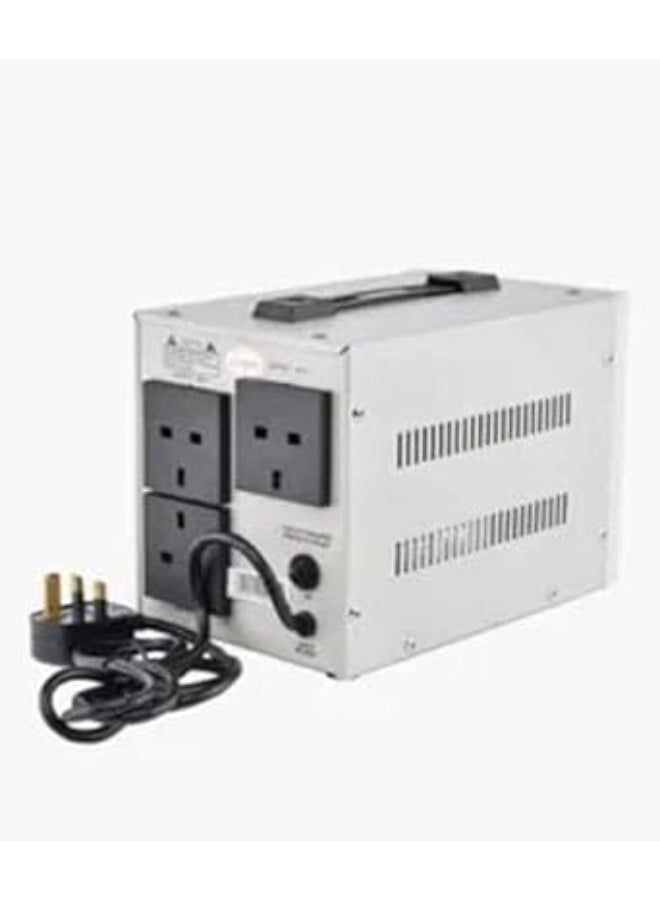 اس اي Shams شمس ياباني: منظم جهد كهربائي دجيتال أوتوماتيكي (تقنية ريلي) 1000 واط / 1.0KW - بـ 3 مخارج (220V & 127V) - مثبت كهرباء حماية فورية للأجهزة - Image 3