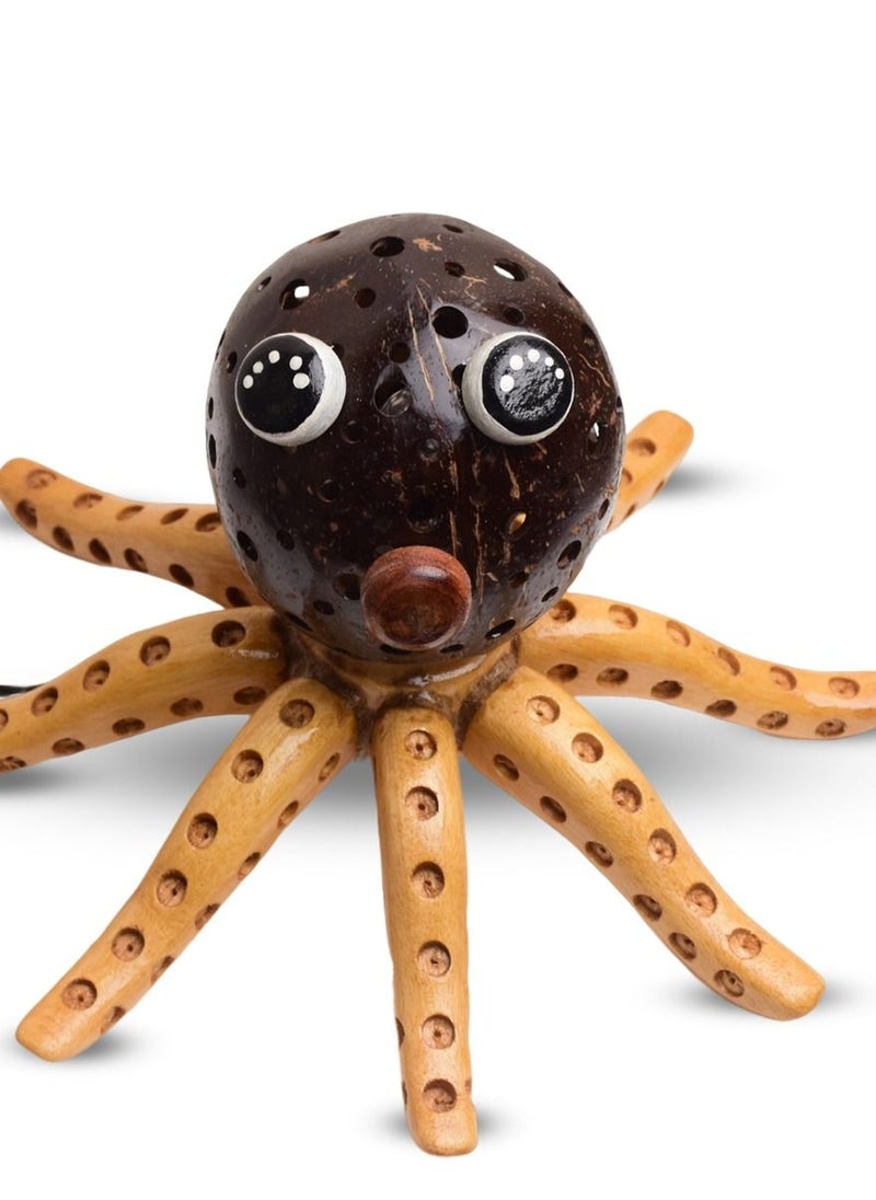 Octopus Design Coconut Shell Table Lamp