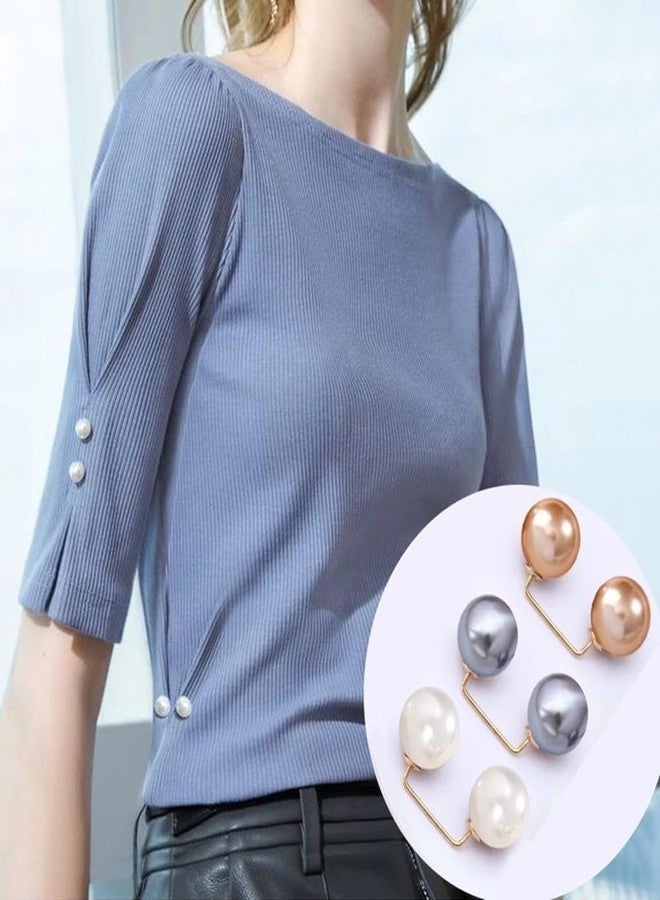 DUANT 6 Pieces Artificial Pearl Brooch Pins Anti-Exposure Neckline Safety Pins Sweater Shawl Clips for Women Girls Wedding Party Decorations, 2 Styles - Image 5