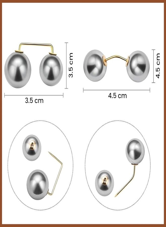 DUANT 6 Pieces Artificial Pearl Brooch Pins Anti-Exposure Neckline Safety Pins Sweater Shawl Clips for Women Girls Wedding Party Decorations, 2 Styles - Image 2