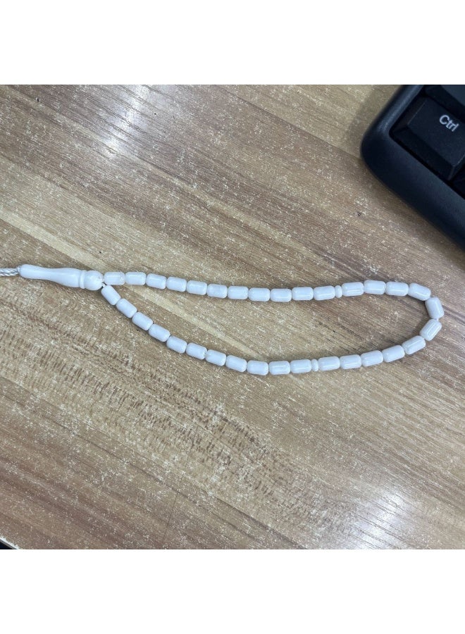 NIBEMINENT 33 Muslim Prayer Beads White/8mm