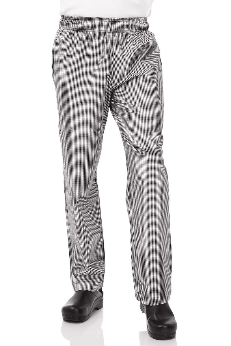 Chef Works Men's Essential Baggy Chef Pants, Small Check, Large