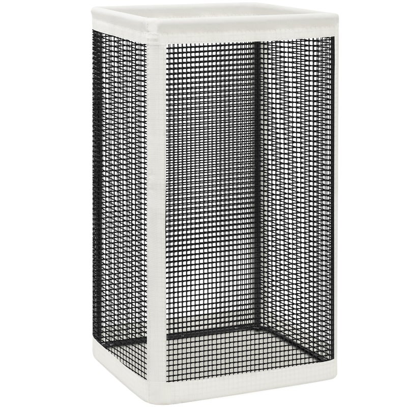 STORAGE MANIAC Mesh Laundry Hamper, 23.7 Gal. Tall Laundry Basket for Airflow, Strong Metal Dirty Clothes Hamper for College Dorm, Bedroom, Bathroom, Clothes Bin, White & Black - Image 1