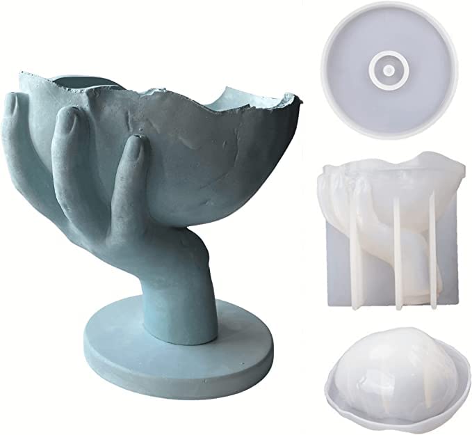 MATIN IMPEX Matin IMPEX Halloween Mold Hand Mold Candle Holders Resin Mold Hand Silicone Molds Soap Holder Epoxy Casting Mold for DIY Crafts Home Decoration Handicrafts Ring Jewelry Storage ARM196  - Image 1