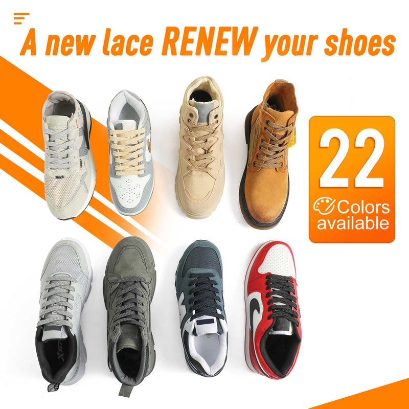 VSUDO Upgrade 39" Double Layer Weave Flat Shoelaces, 5/16" Wide Flat Shoe Laces for Adults & Kids Sneakers or Athletic Shoes [2 Pairs-Navy Blue-100CM] - Image 4