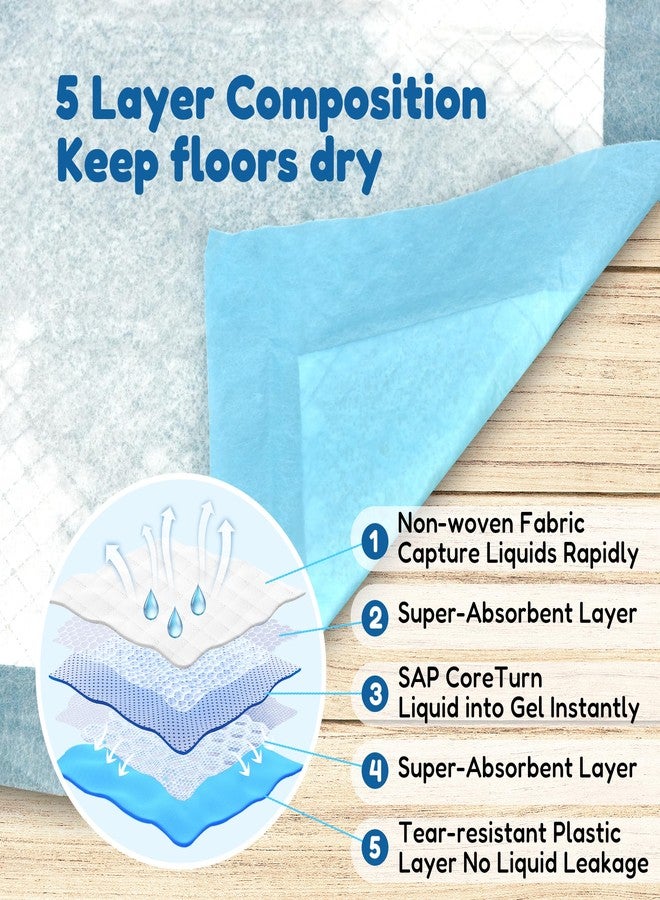 FluffyDream وسادة تدريب فائقة الامتصاص ومقاومة للماء للكلاب والجراء، وسادة تدريب الحيوانات الأليفة على قضاء الحاجة في المكان المخصص، 40 وسادة متوسطة الحجم، 30 بوصة × 30 بوصة، أزرق - Image 2