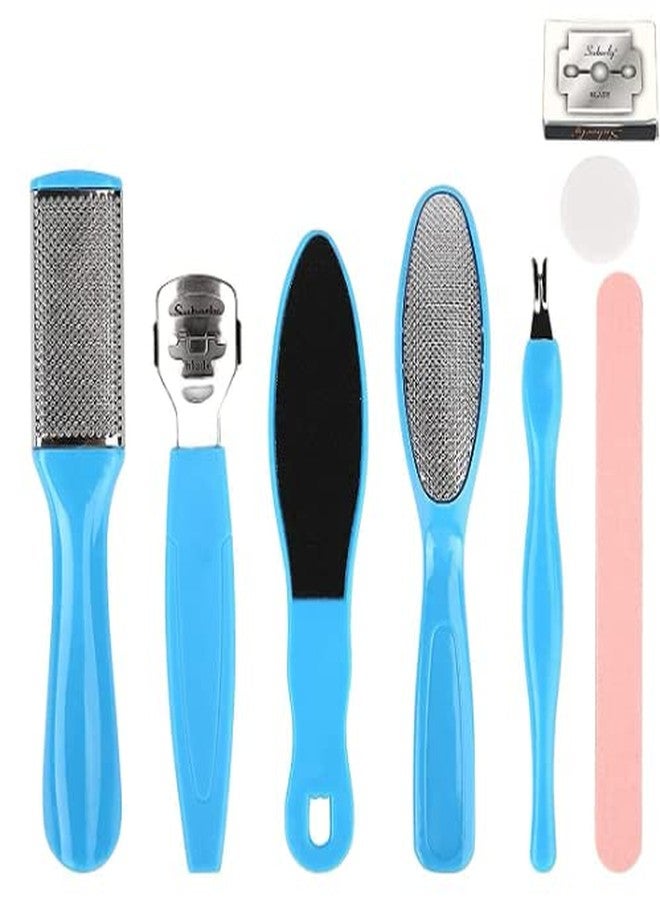 FEELHIGH Foot File Set Dead Hard Skin Callus Remover Scraper Pedicure Rasp Tools Portable Cuticle Pusher Nail Foot Care Tool - Image 1