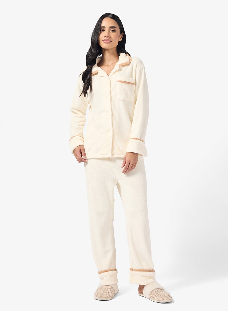 Ginger Cozy Velour Loungewear Pyjama Set - Image 1