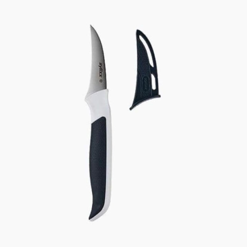 Professional Kitchen Paring Knife with Ergonomic Handle, Stainless Steel Blade, Black