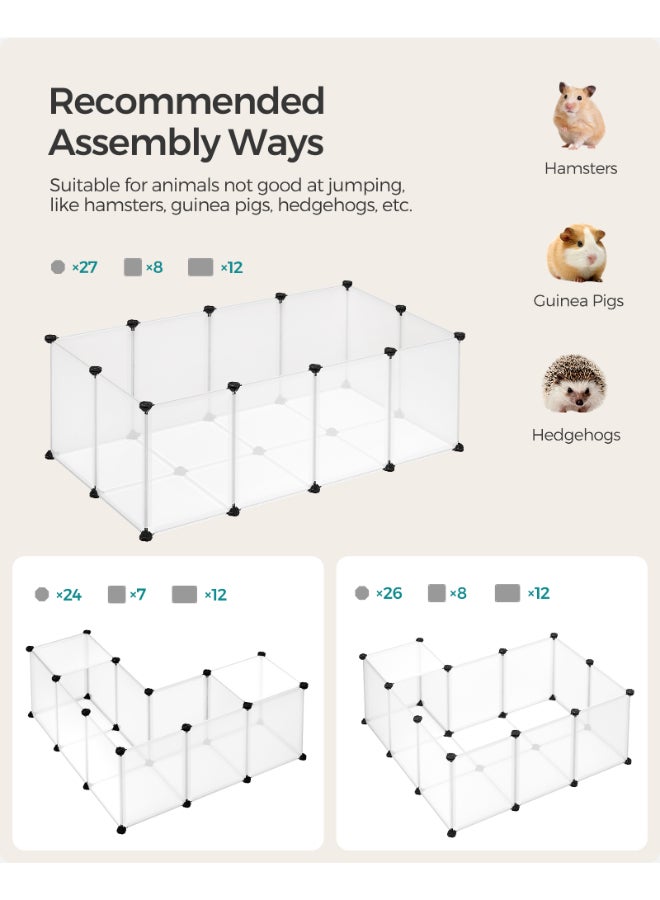 SONGMICS Pet Playpen with Floor, Small Animal Enclosure, DIY Plastic Cage, Indoor Run for Hamsters, Rabbits, Hedgehogs, Guinea Pigs, 125 x 63 x 42 cm, White - Image 3