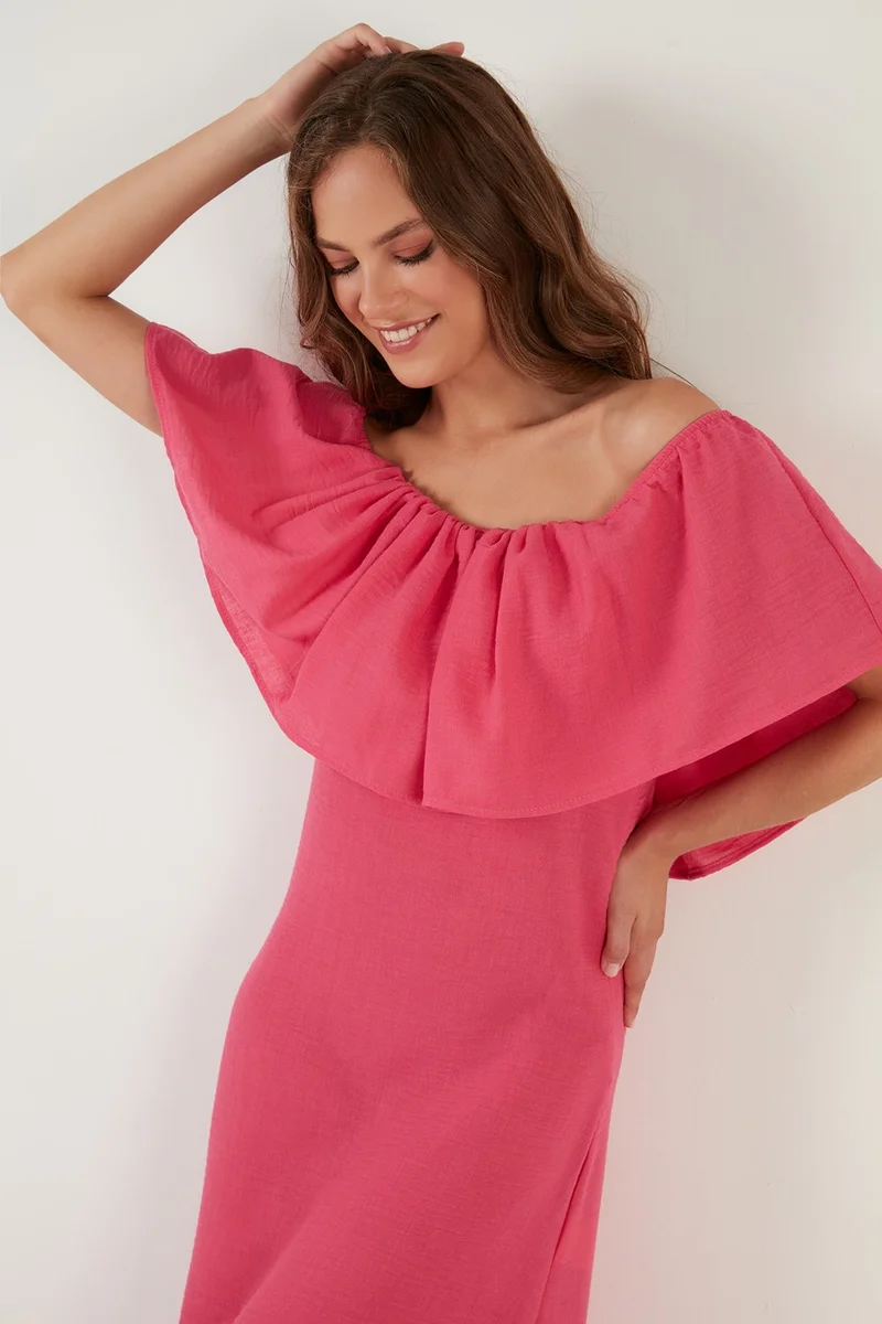Lela Carmen Collar Flounced Long Dress Women's Dress 42190376