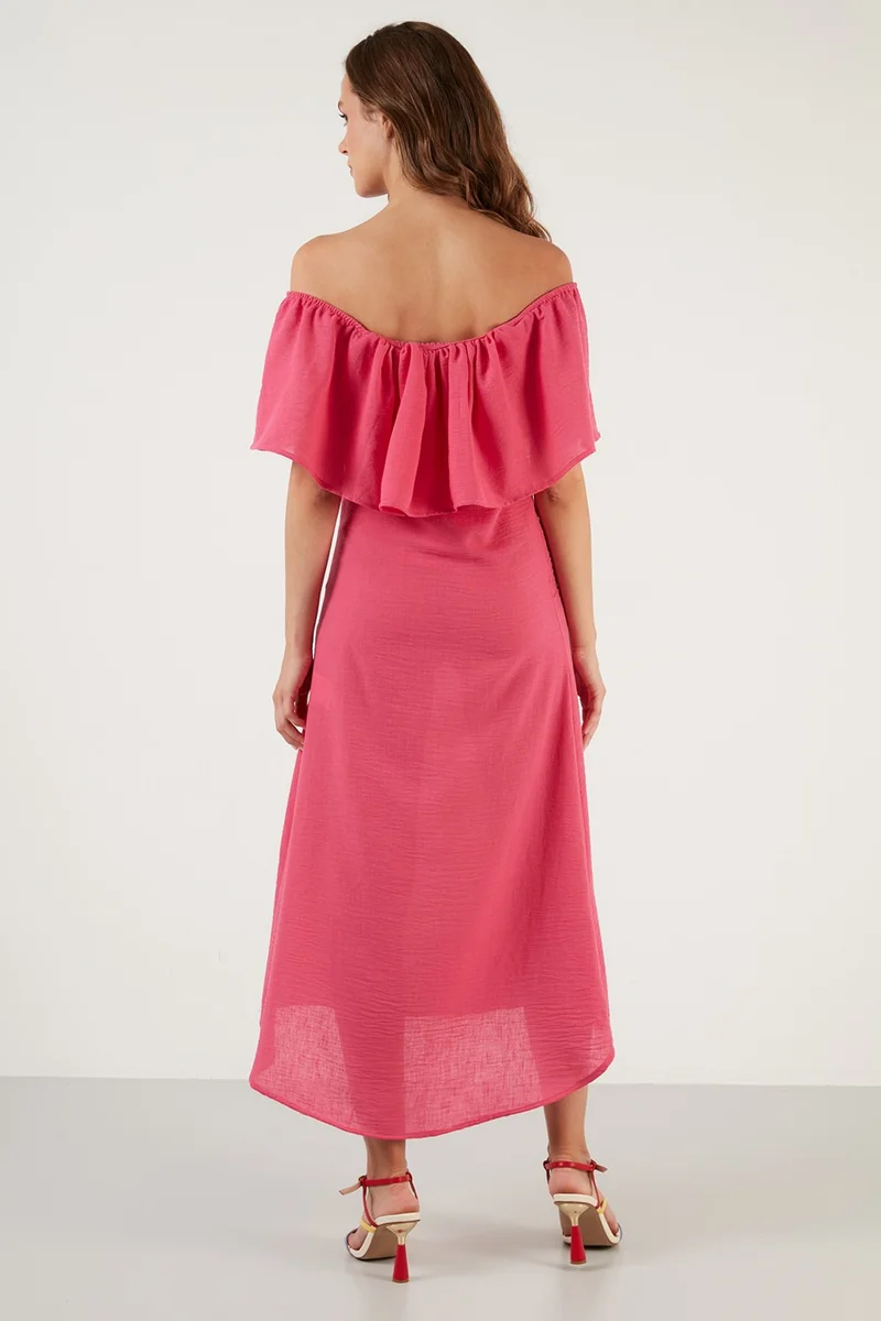 Lela Carmen Collar Flounced Long Dress Women's Dress 42190376