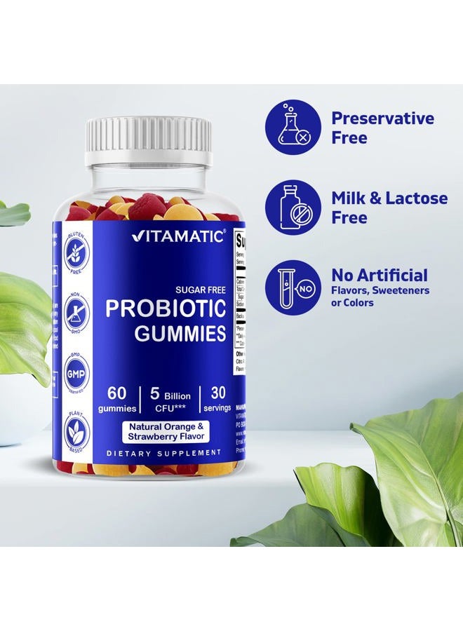 Vitamatic جواهر بروبيوتيك خالية من السكر للرجال والنساء 5 مليار وحدة تشكيل مستعمرات - صحة الجهاز الهضمي والمناعة والأمعاء - خالية من الجلوتين - Image 3