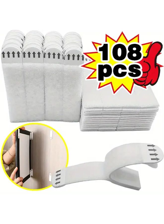 108pcs No Drill Hanging Strips Double Sided Removable Waterproof Adhesive Damage Free Hooks - Image 5