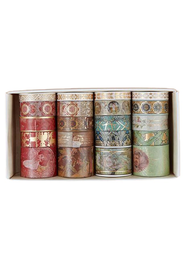 NIBEMINENT 20-Piece Self Adhesive Washi Japanese Gold Foil Masking Tape Multicolour - Image 1