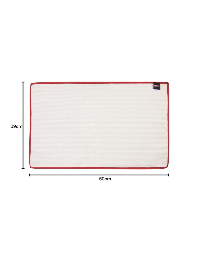 SPACES Spaces Luxury Cushlon Drylon Small Foot Mats-Red  - Image 2