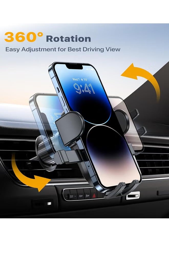 Car Mobile Phone Holder with Strong Steel Hook, Universal Mobile Phone Holder Phone Stand for iPhone, Android and All Smartphones, Black - Image 2